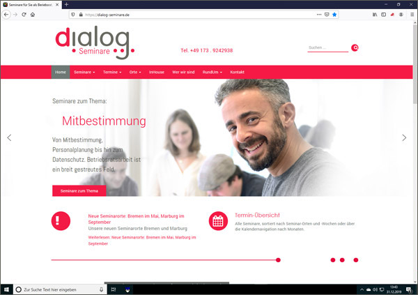 Joomla Website dialog Seminare