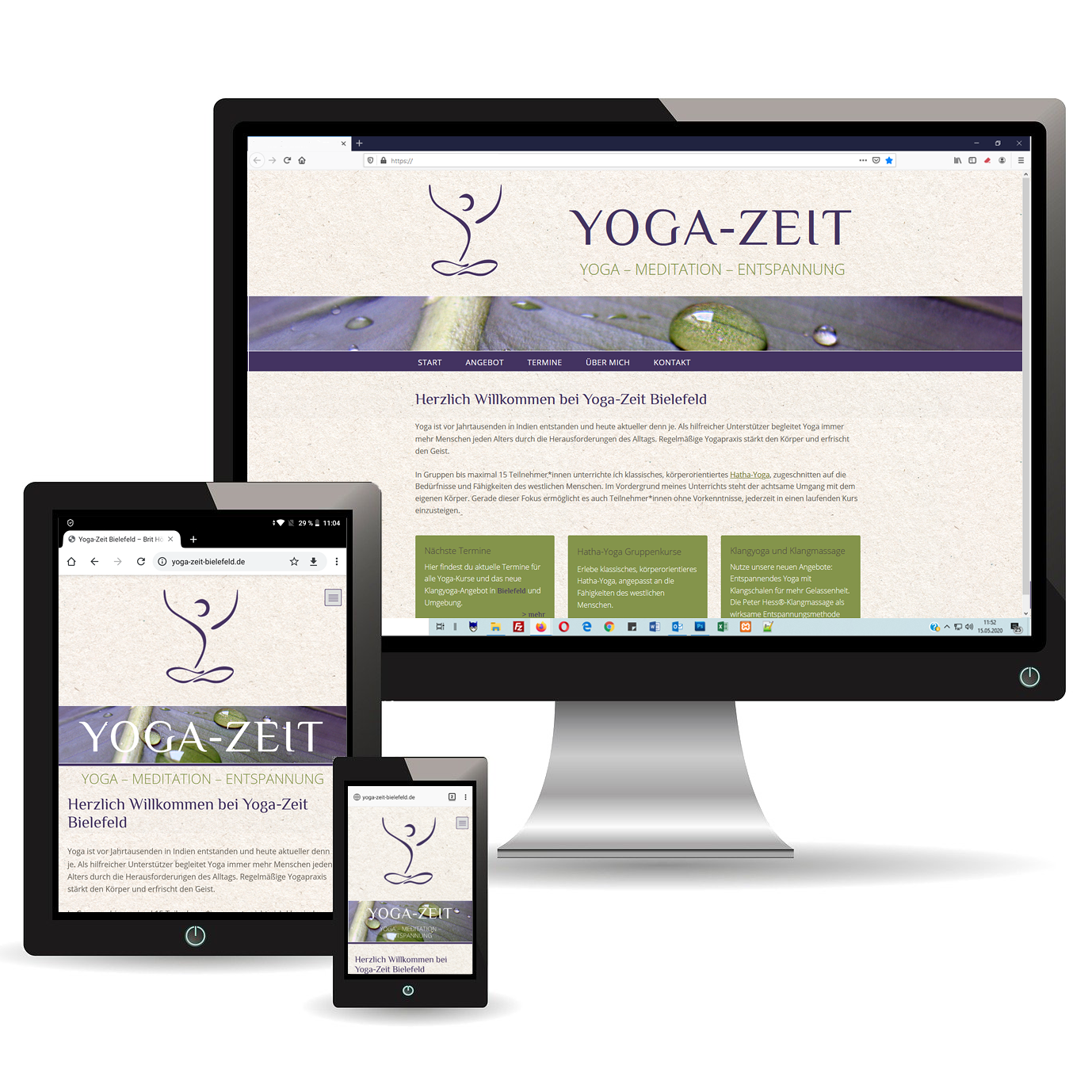 Selbstpflegbare Website Yoga-Zeit-Bielefeld